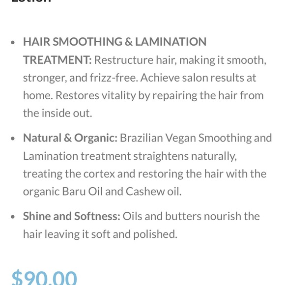 Brazilian Vegan Smoothing & Lamination Lotion - Picture 2 of 2